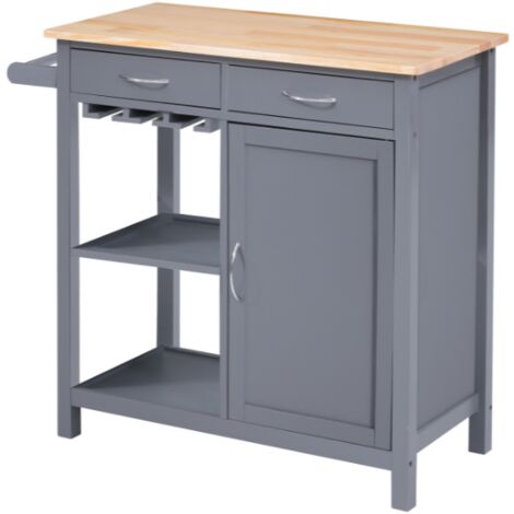 Meuble de cuisine buffet micro-ondes meuble d'appoint micro-ondes en gris style moderne 82x79x40 cm