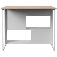Table haute d'appoint Buh Kitchen Island, couleur blanc et chêne Jackson, facile à combiner, 116 x 90 x 80 cm