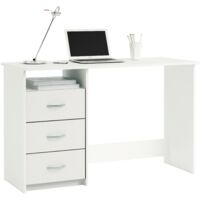 Bureau 3 tiroirs Aristote blanc