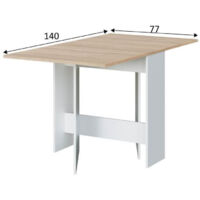 Verhogende salontafel, woon- of eettafel, LC-model, afgewerkt in Artik witte kleur, afmetingen: 100 cm (breedte) x 50 cm (diepte) x 45-56 cm ( hoogte