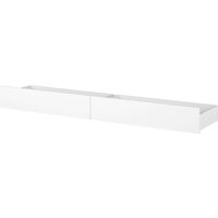 Miroytengo – Lot de 2 tiroirs en kit pour lit enfant – Blanc mat – Dimensions 21x189x42 cm – Roulettes pour ouverture facile