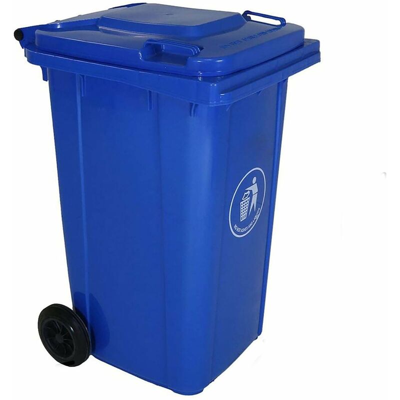 Blue Outdoor Wheelie Bin 240L Council Size with Rubber Wheels