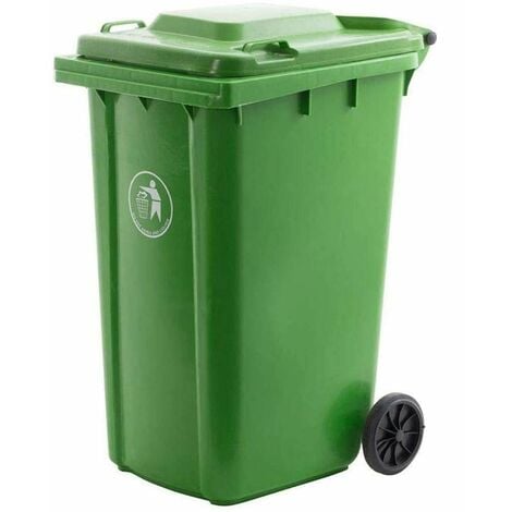 Green Outdoor Wheelie Bin 240L Council Size With Rubber Wheels   91921095 1 