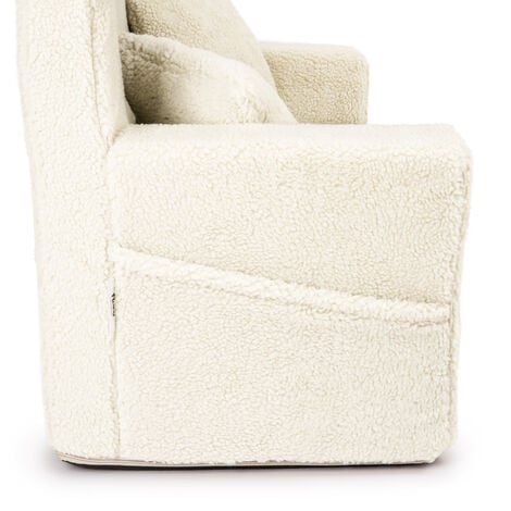 Flumi Canapé Enfant Convertible 3in1 Lit d Appoint Enfant - Mini Canapé avec nom de l'enfant - Mousse Chauffeuse Enfant avec Fonction Lit matière agneau beige clair