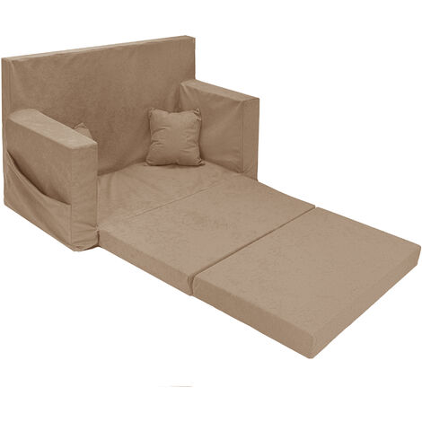 Flumi Canapé Enfant Convertible 3in1 Lit d Appoint Enfant - Mini Canapé avec nom de l'enfant - Mousse Chauffeuse Enfant avec Fonction Lit