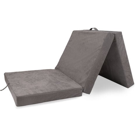 Matelas de tourisme pliant confortable gris