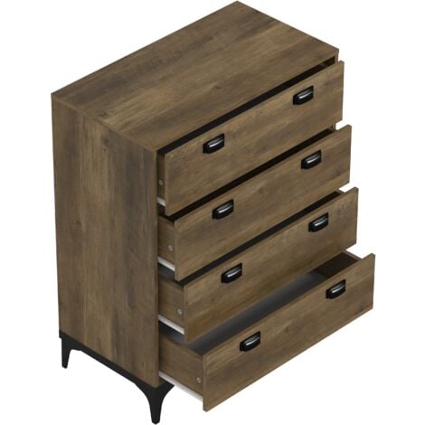 GALANO Lawrence Modern  4 Drawer Chest, Functional 4 Drawer Chest - for bedroom, closet organizer, storage for living room, bedroom, hallway, 73.0cm W X 39.8cm D X 92.7cm H - Knotty Oak