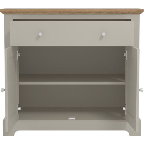 GALANO Milan 2 Door 1 Drawer Sideboard - Cabinet Storage Organizer for Your Home - Storage Sideboard - Adjustable Shelves - Light Grey