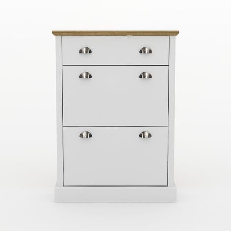 GALANO Sufy Shoe Cabinet - shoe rack storage, shoe organizer for hallway, up to 12 pairs of shoe - White + Reviera Eichi