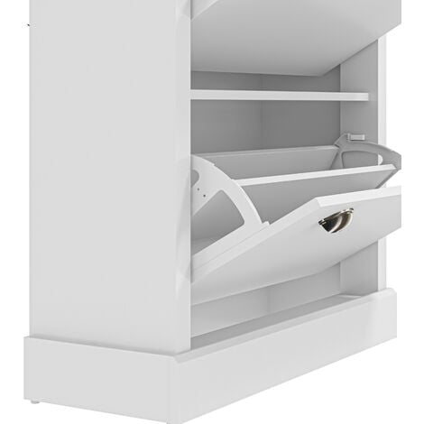 GALANO Sufy Shoe Cabinet - shoe rack storage, shoe organizer for hallway, up to 12 pairs of shoe - White + Reviera Eichi
