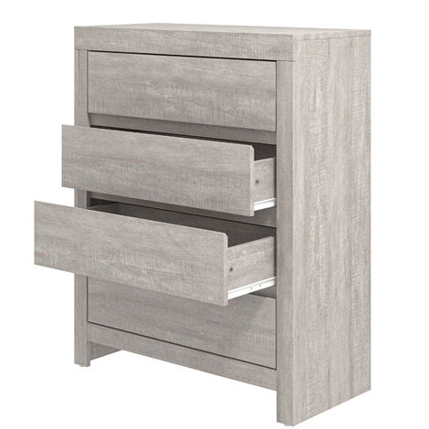 GALANO Cubbot 4 drawer chest  - tallboy drawer chest with storage, storage organizer for bedroom, living room, hallway - Dusty Grey Oak