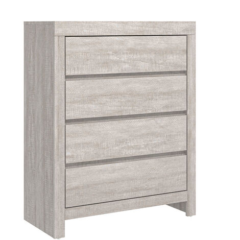 GALANO Cubbot 4 drawer chest  - tallboy drawer chest with storage, storage organizer for bedroom, living room, hallway - Dusty Grey Oak