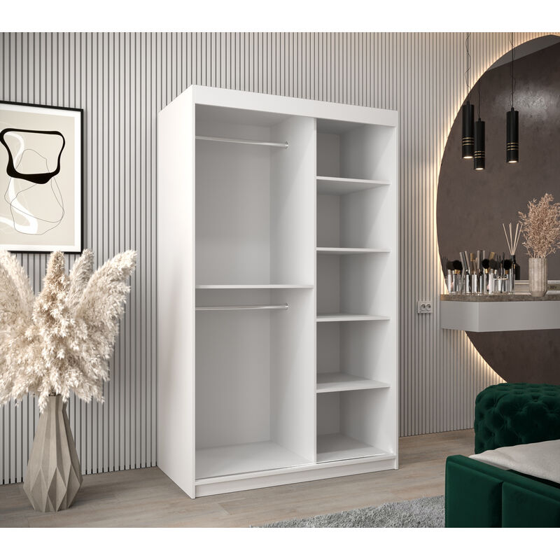 Armoire d'angle pour dressing collection MODULO coloris blanc avec