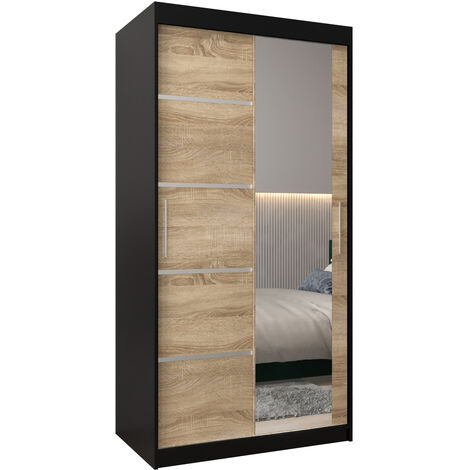 SONGMICS Armoire Chambre, Penderie avec 2 Tringles, Porte