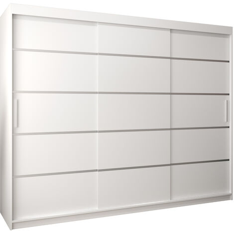 Armoire de Rangement Chambre 168.5x109x45cm en Blanc Penderie