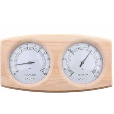 2-en-1 Intérieur Bois Thermomètre Hygromètre Thermomètre Hygromètre Hammam  Sauna Room Accessoires pour Sauna Room Wall Décoratif,Thermomètre de sauna