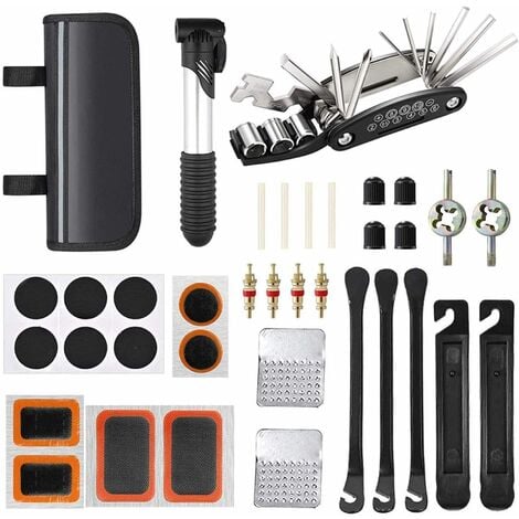 Outil de réparation de vélo Multi Tool Kit de réparation de pompe à vélo  tout en 1 avec sac à outils