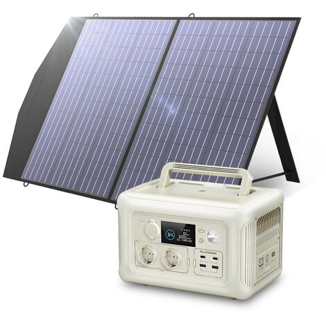Portable Power Station Solar Generator With 100W Solar Panel for Travel Camping Emergency  ALLPOWERS R600