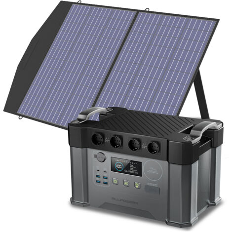 ALLPOWERS S2000 Pro Tragbares Powerstation mit 100W Faltbares Solarpanel 1451Wh 2400W AKKU Solargenerator Mobiler Stromspeicher Power Station (4000W Spitzenwert) für Home Notfall Camping RV Reise