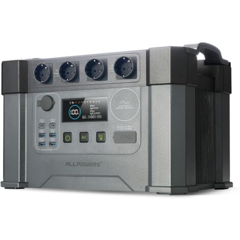ALLPOWERS Tragbarer Powerstation 2400W (4000W Surge) Wechselstromsteckdosen 1451Wh Akku MPPT Solar Generator Mobiler Stromspeicher für Wohnmobil Camping Heimwerken Notstromaggregat RV Haus Notfall