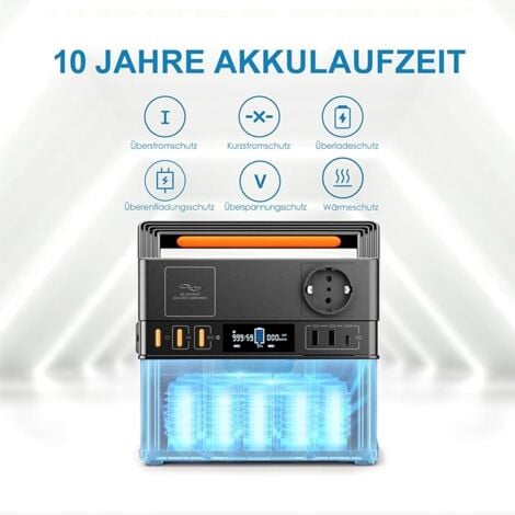 ALLPOWERS S300 PLUS 288Wh/300W tragbares Kraftwerk mit 100W flexiblem monokristallinem Solarpanel, schnelles Aufladen, geeignet für Outdoor-Camping und Angeln ALLPOWERS