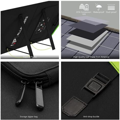 Faltbares Solarpanel 200W Solarmodul Solarladegerät Speziell US Solarzelle mit MC-4 Ausgang für Tragbare Powerstation Solargenerator Camping Wohnmobil Caravan Gartenhäuse Reise Boot Laptop Allpowers