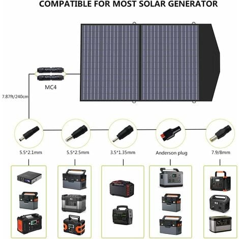 2 x ALLPOWERS Foldable Solar Panel 100 W Solar Panel Solar Charger Special US Solar Cell with MC-4 Output for Portable Power Station Solar Generator Camping Motorhome Caravan Travel Boat Garden Outdoo