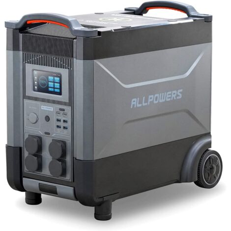 ALLPOWERS R4000 Tragbarer Powerstation, Solargenerator 3600Wh LiFePO4 Batterie mit 4000W AC Ausgang, Schnell Aufladen, Erweiterbare Kapazität bis zu 21600Wh für Camping, Wohnmobil, Haus Stromausfälle