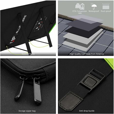 Faltbares Solarpanel 2 Pcs 200 W, Solarladegerät für tragbare Kraftwerke, Solargenerator, Camping, Wohnmobil, Wohnwagen, Reisen, Boot, Laptop, Outdoor Allpowers