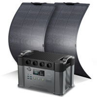 ALLPOWERS S2000 Pro Tragbares Powerstation mit 2 x 100W Flexibles Solar Panel 1451Wh 2400W (4000W Spitzenwert) AKKU Solargenerator Mobiler Stromspeicher Power Stationfür Home Notfall Camping RV Reise