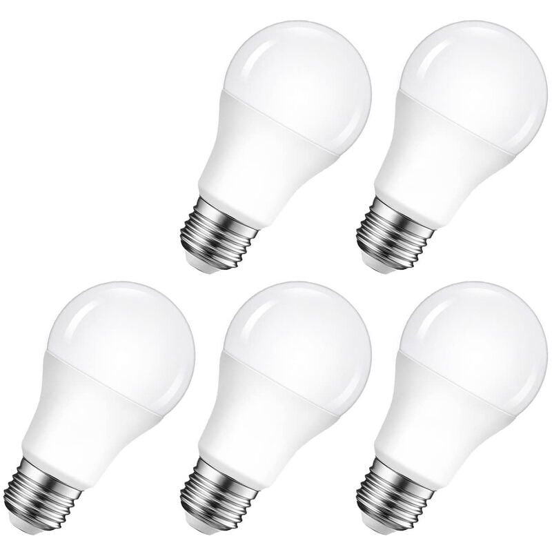 JUEGO DE 5 BOMBILLAS LED E27 15W Eq 100W (Blanco cálido 2700K)