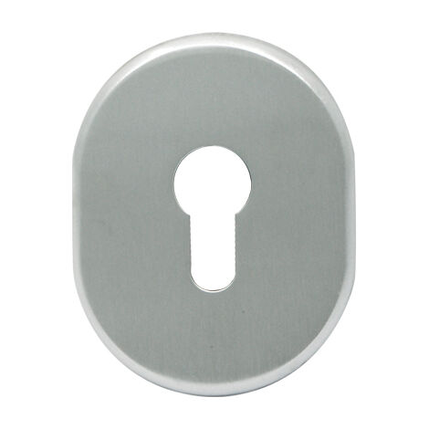 Mostrina Per Porta Blindata - Argento Cromo, Per Cilindro Europeo, Interasse 85 Mm