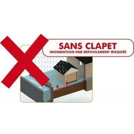 Clapet anti-retour en PVC  à fermeture manuelle Ø 100 à joint