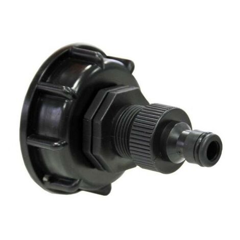 Raccord S60x6 – Entrée taraudée femelle – Sortie mâle avec raccord rapide type Gardena – Compatible cuves 1000L