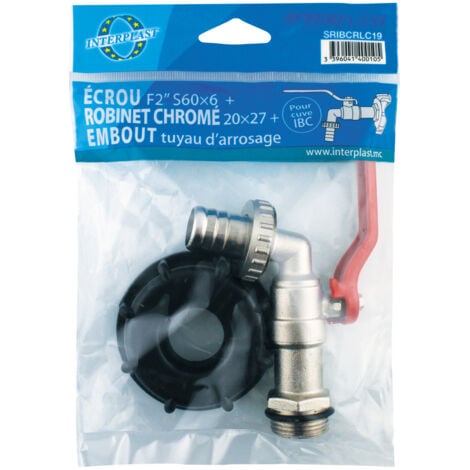 Raccord S60x6 avec vanne pour cuve  IBC