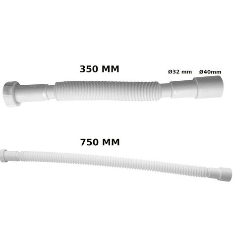 Tuyau flexible et extensible d'évacuation 32 et 40 mm 1'' 1/4