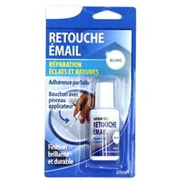 Retouche émail éclats et rayures 20ml – Finition brillante durable – Adhérence parfaite pour éviers, lavabos et baignoires