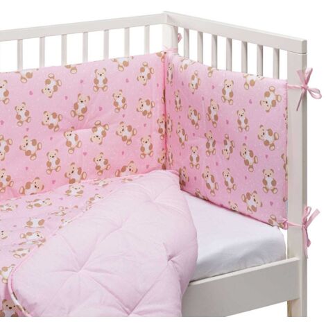 Caleffi Trapunta Con Paracolpi Lettino Baby Orsacchiotti Rosa