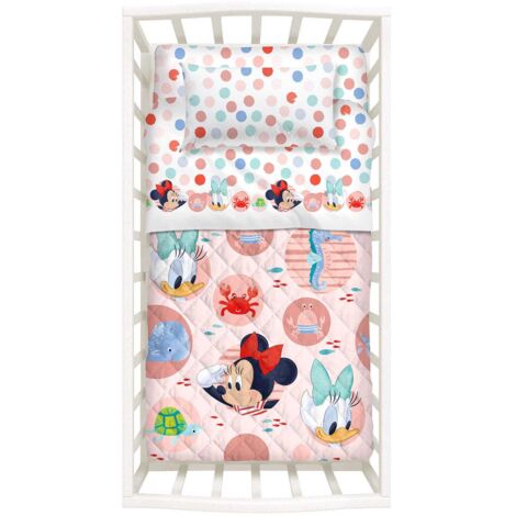 Copriletto Trapuntato lettino con paracolpi Baby Minnie Calefffi