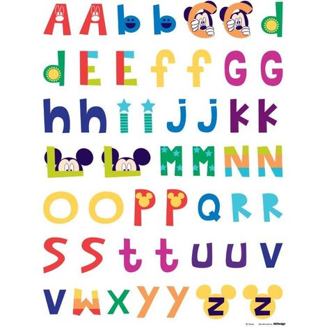 Disney Mickey Mouse Alfabeto Decorazione Adesiva