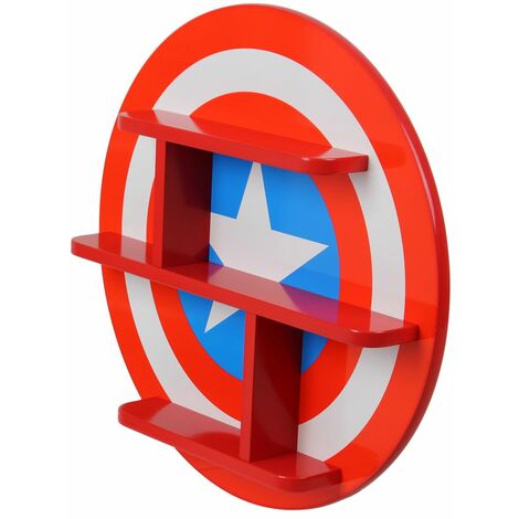 Libreria Mensola Sagomata Capitan America Avengers in legno (1/5)