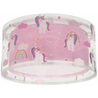 Plafoniera Per Bambini A 2 Luci Unicorns