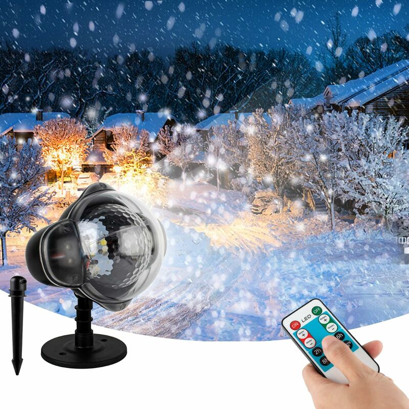 Lámpara de proyección de Navidad, Proyector de nieve LED con control remoto Proyector de Navidad IP65 Luces de Navidad al aire libre Proyección decorativa para jardín Cumpleaños Fiesta de bodas