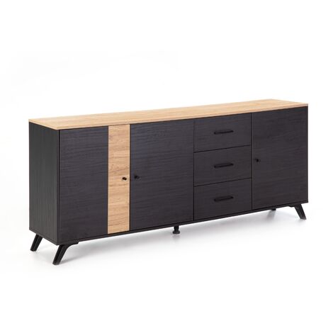 MUEBLE TV AFRICA 180,5 x 40 cm. BOCAMINA/NATURAL/SERIGRAFIA