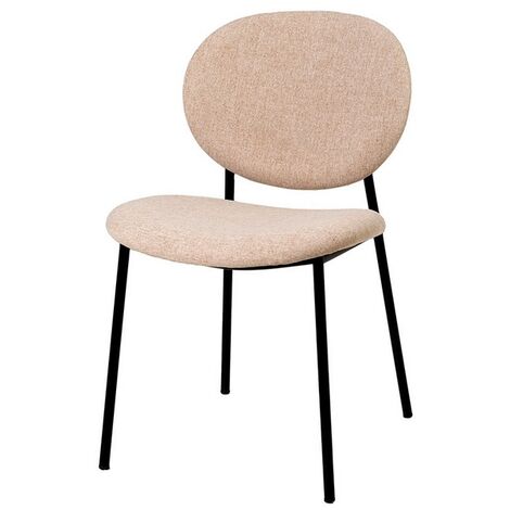 Silla ursula tela lino beige respaldo oval