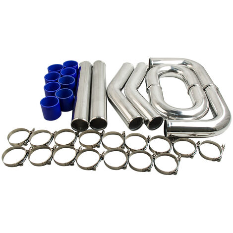 3" INCH 500mm Aluminium Turbolader INTERCOOLER PIPING KIT Ladeluftkühler3"76 mm Aluminium Universal Intercooler Turbo Piping Pipe Kit 19.68'' Tubo Pipes (1/5)