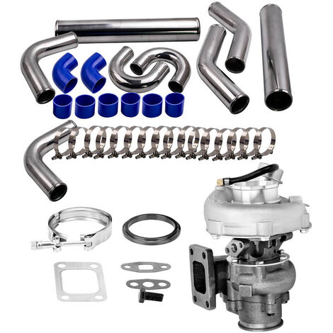 Universal 76mm 3" turbo intercooler pipe Kit + t3 Turbolader Oil Cooled V-BandUniversal 76mm 3" turbo intercooler pipe Kit + t3 Turbolader Oil Cooled V-Band (1/5)
