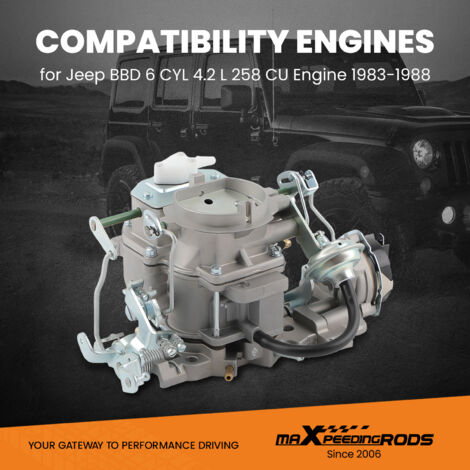 Carburetor For Jeep Wrangler J10 BBD 6 Cyl Engine 4.2 L 258 CU Engine