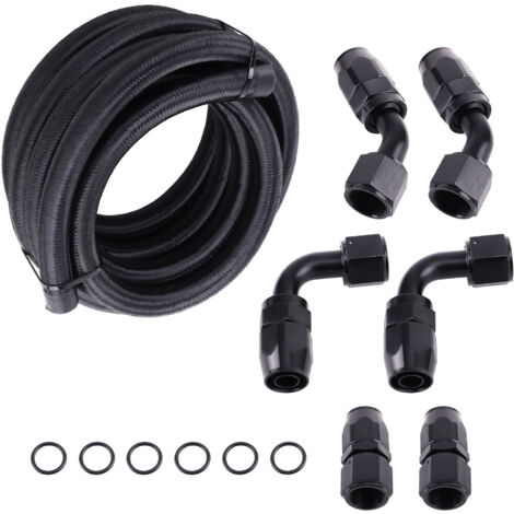 AN10 Nylon Stahl geflochtene Ölkraftstoff Linie Schlauch End Adapter 12ft (1/5)