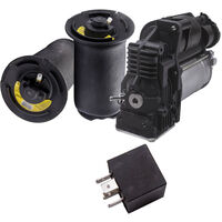 Kompressor + 2x Luftfederbalg Hinten for BMW 5er 520d E61 Touring 37106793778 Kompressor Niveauregulierung + Luftfederung Stoßdämpfer 37126765603